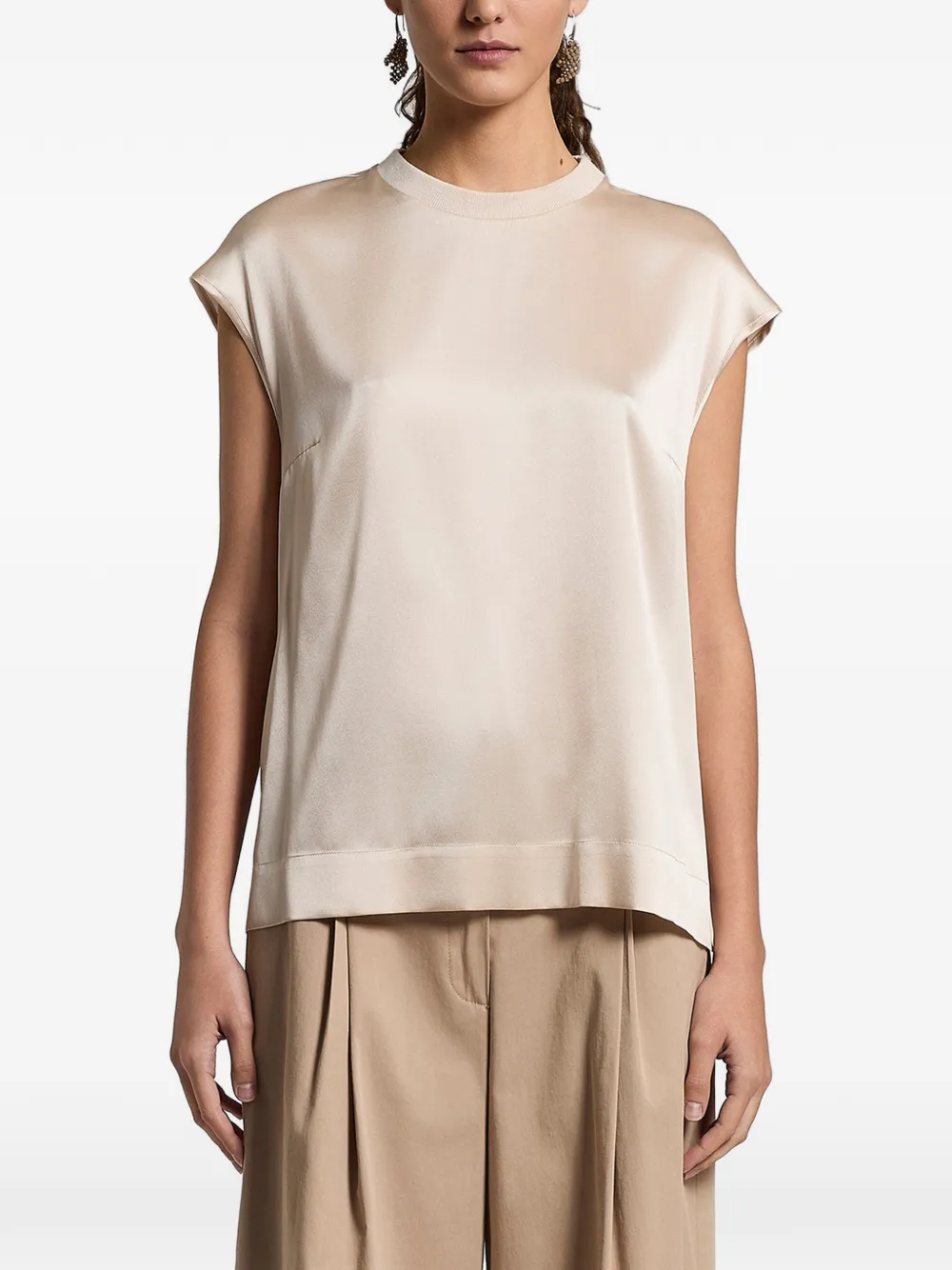 Peserico ribbed-trim top - Toni neutri