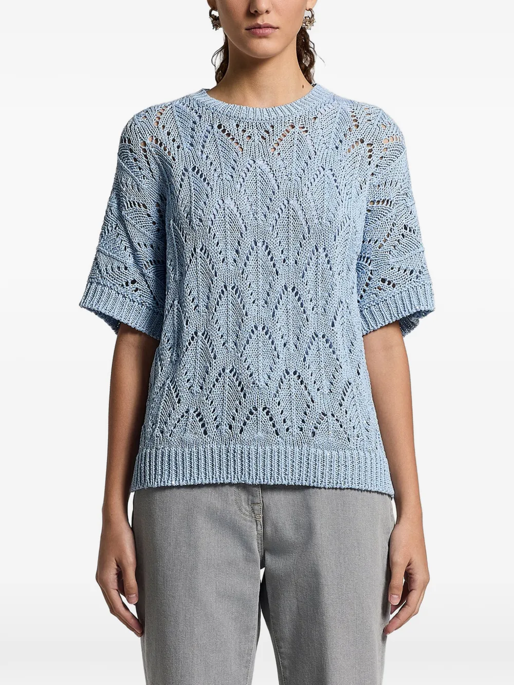 Peserico openwork knitted top - Blu