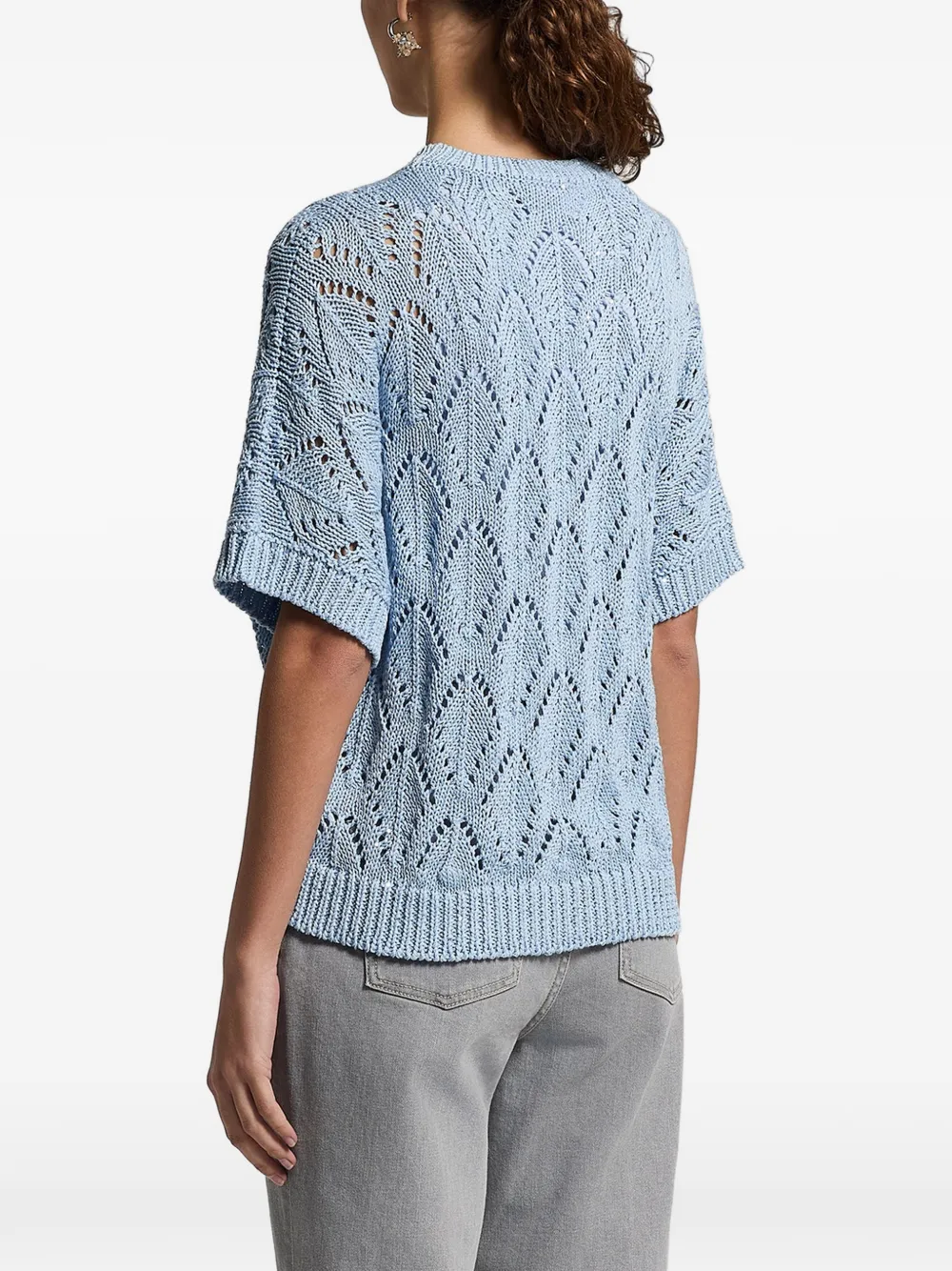 Peserico Opengebreide top Blauw