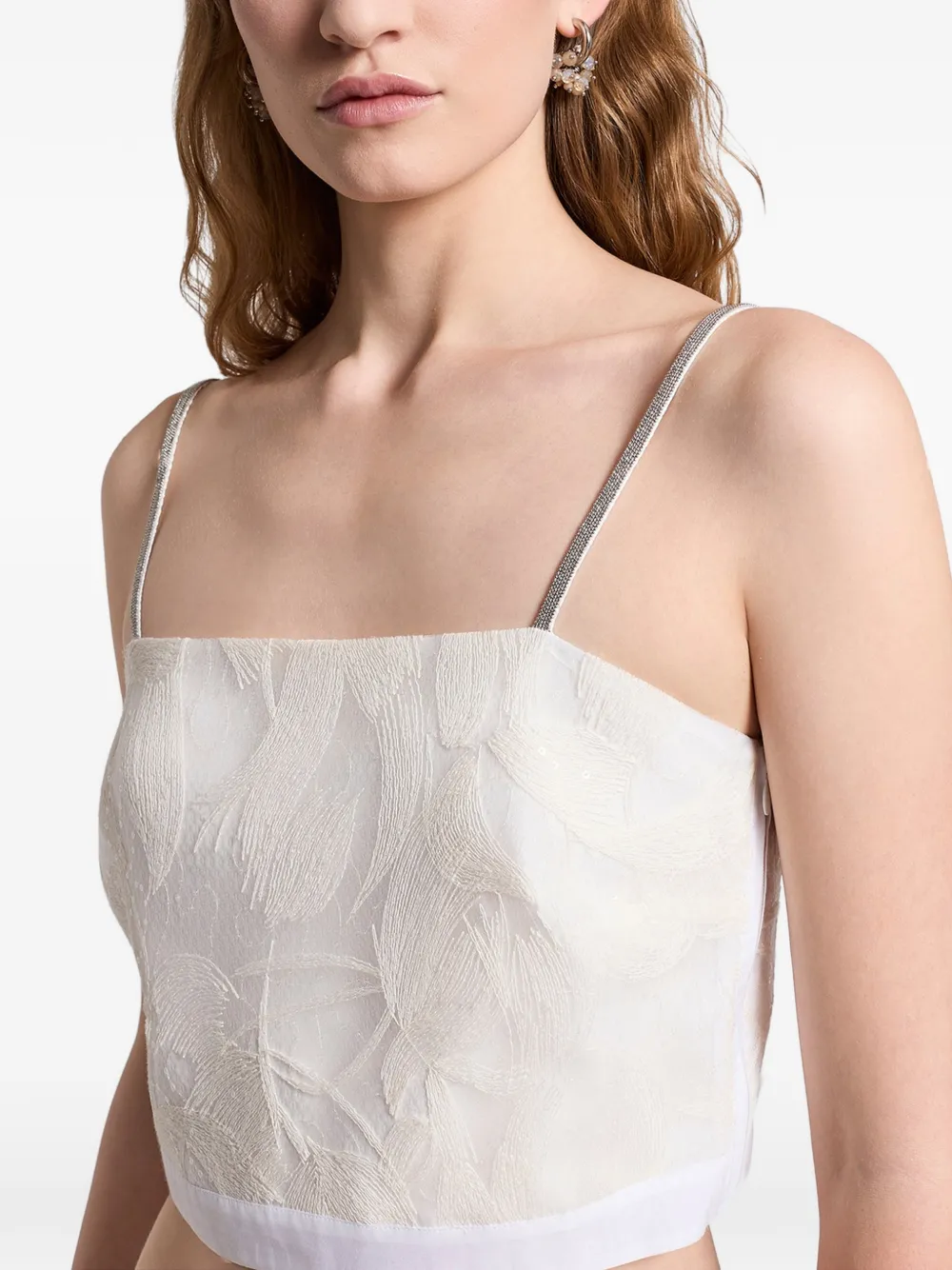 Peserico Top met schouderband Beige