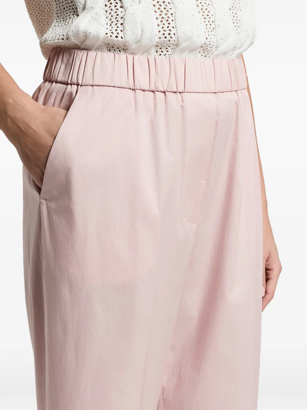 Peserico Broek met elastische taille Roze