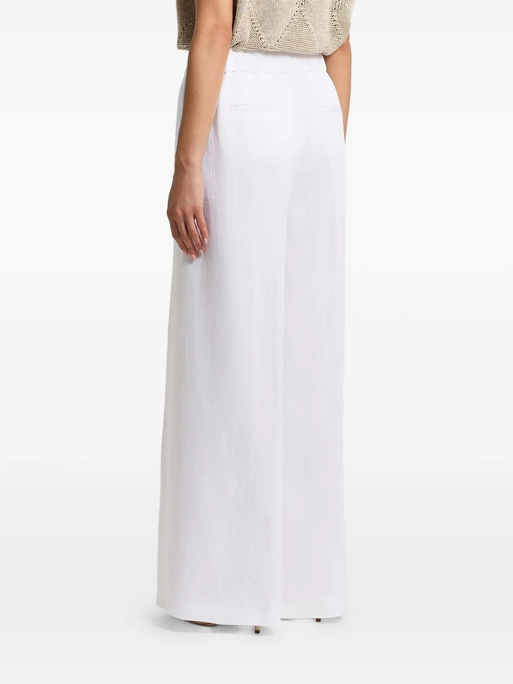 Peserico Broek met visgraatpatroon Wit