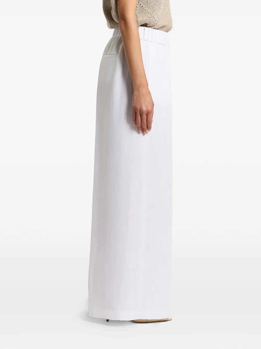 Peserico Broek met visgraatpatroon Wit