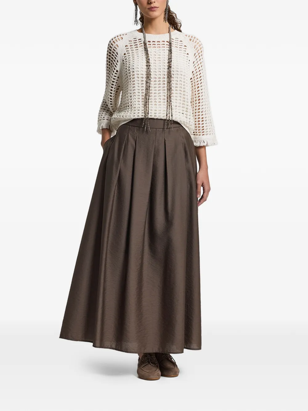  Peserico Sequinned Cordonet Sweater - Neutrals 