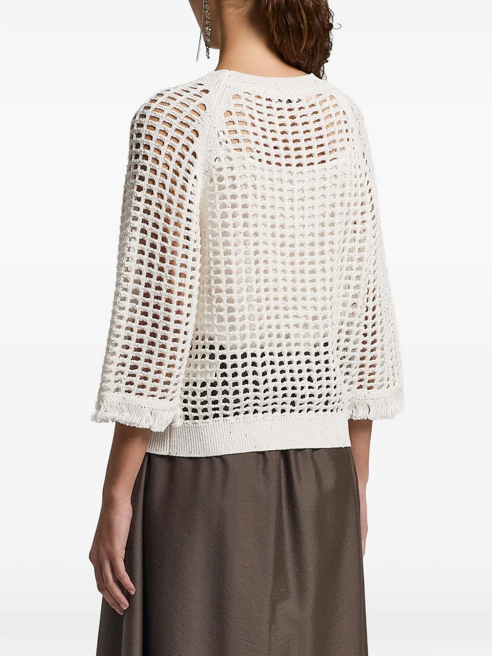  Peserico Sequinned Cordonet Sweater - Neutrals 