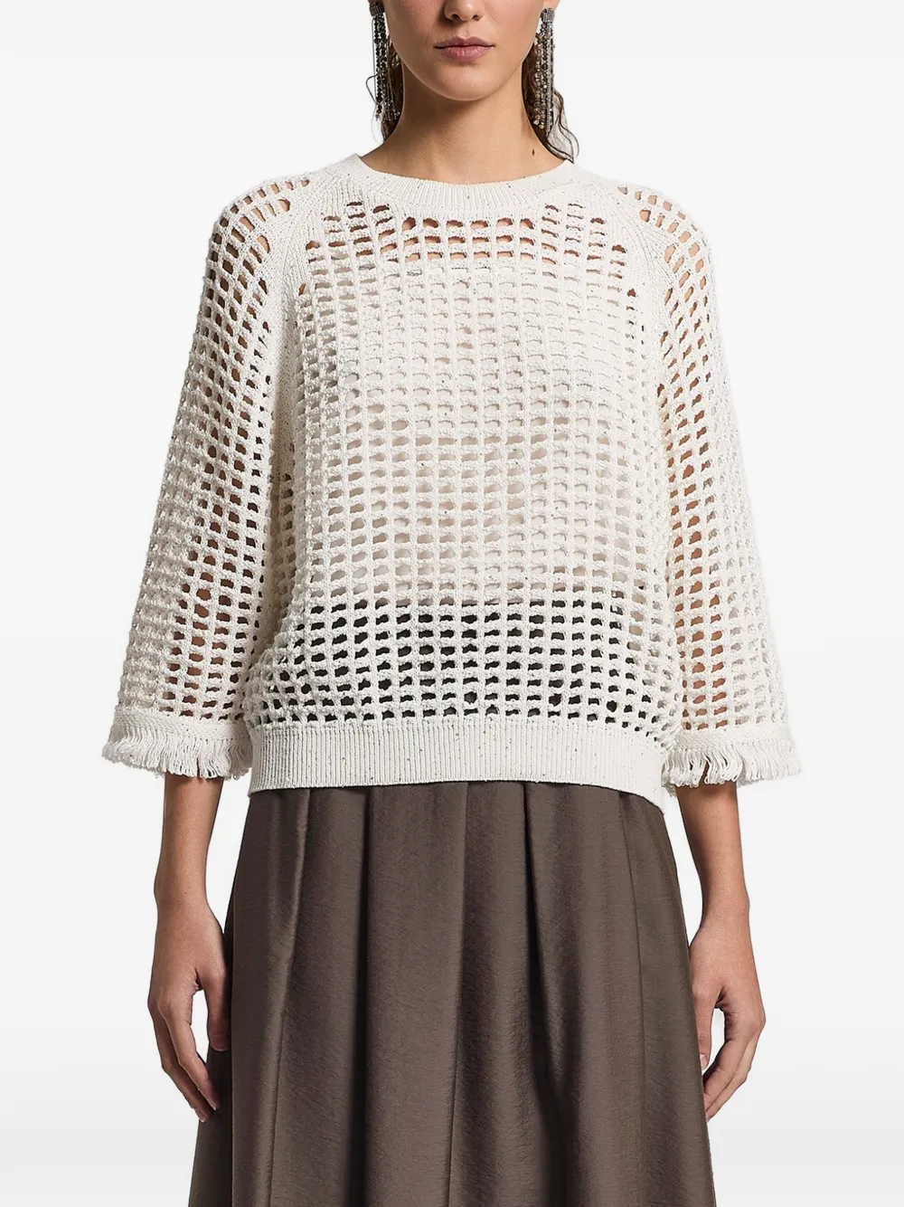 Peserico sequinned cordonet sweater - Toni neutri