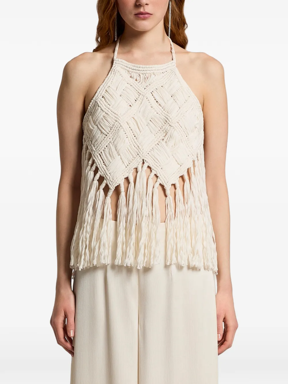 Peserico Top con frange - Toni neutri