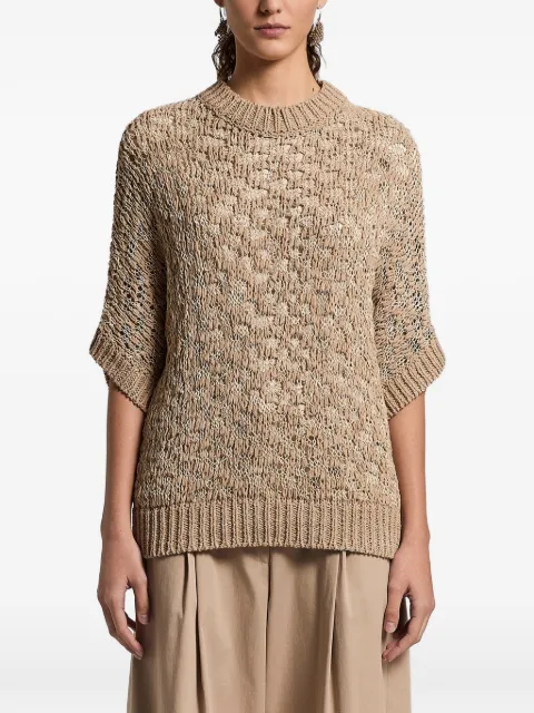 Peserico open-knit short-sleeved sweater