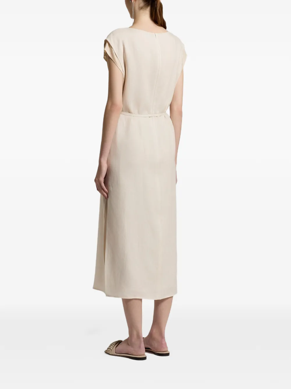 Peserico Jurk met V-hals Beige