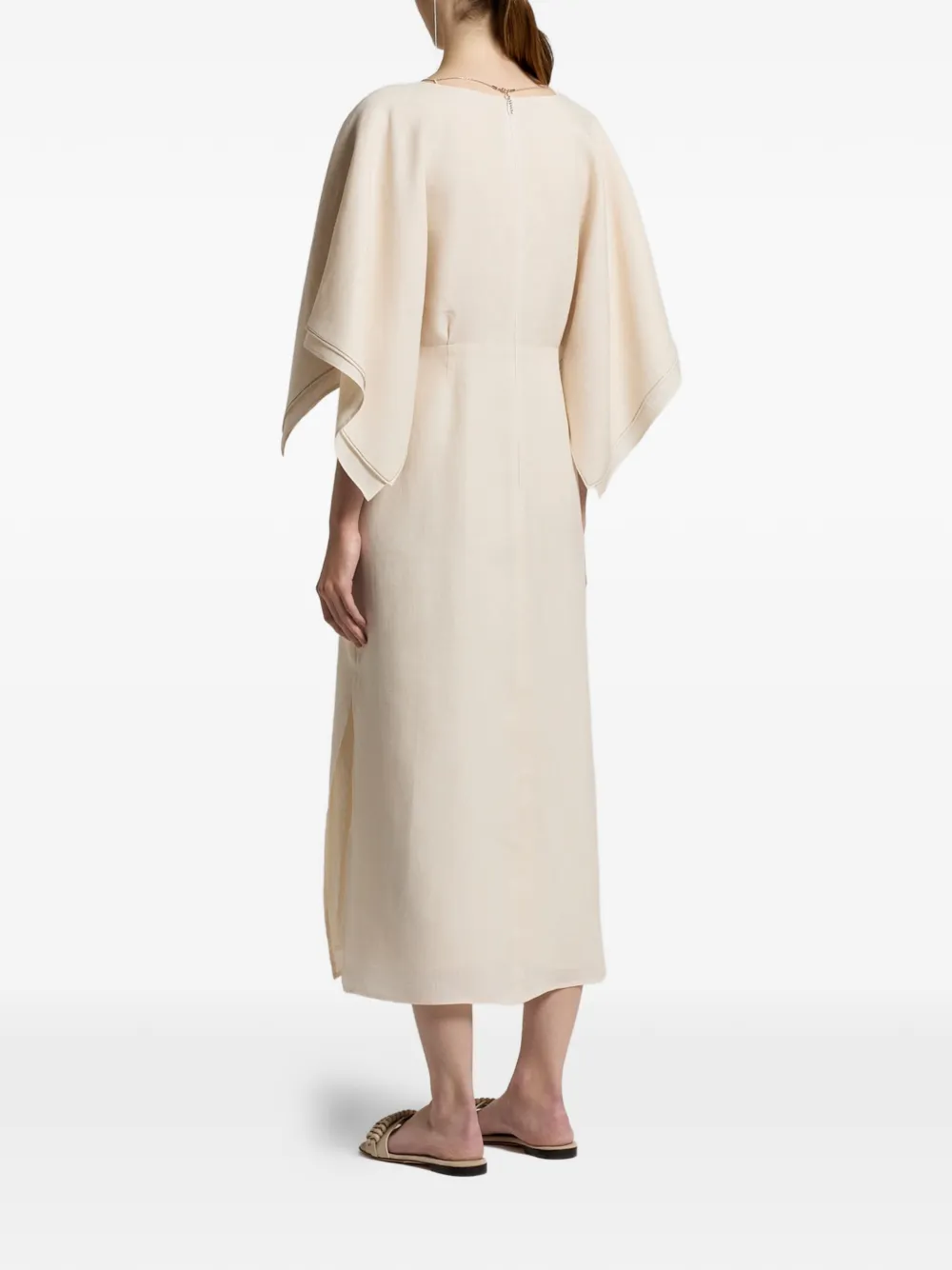  Peserico Aurea V-neck Midi Dress - Neutrals 