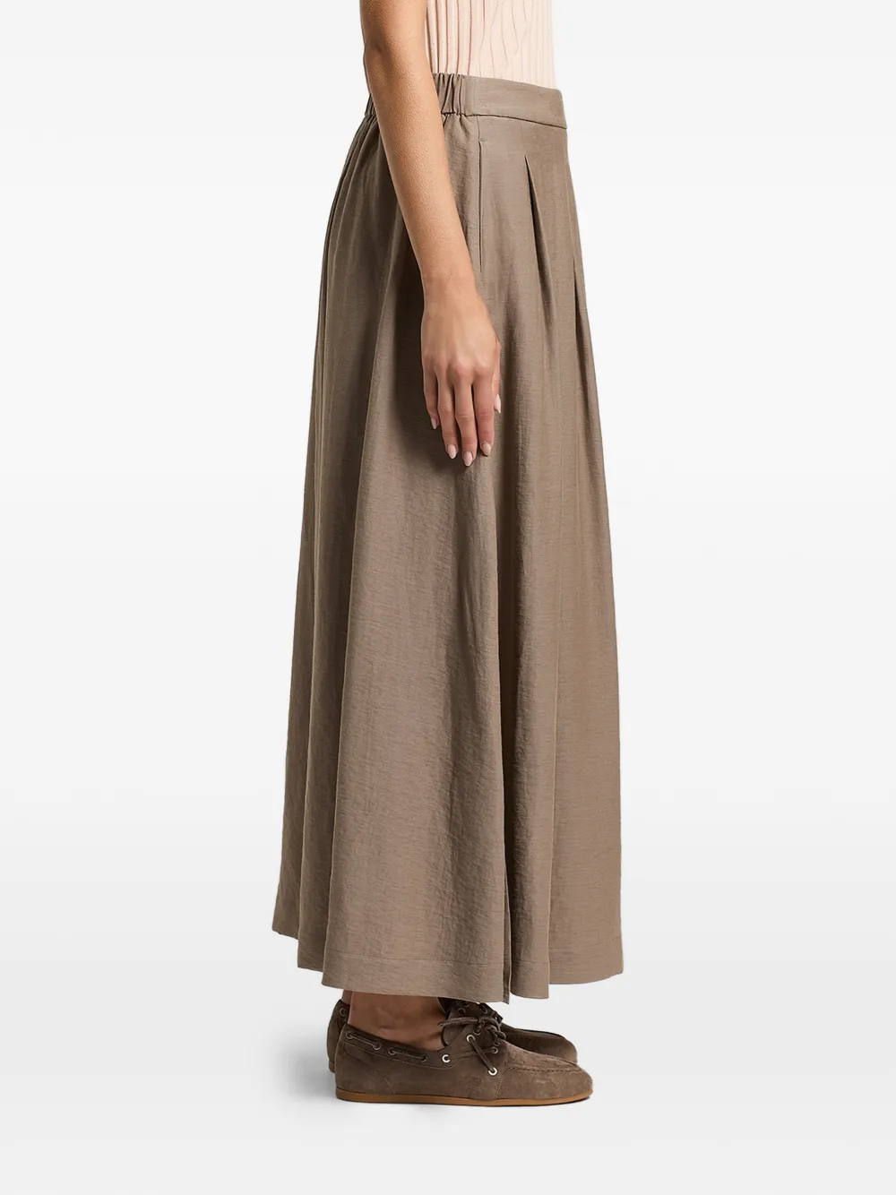Peserico pleated maxi skirt - Marrone