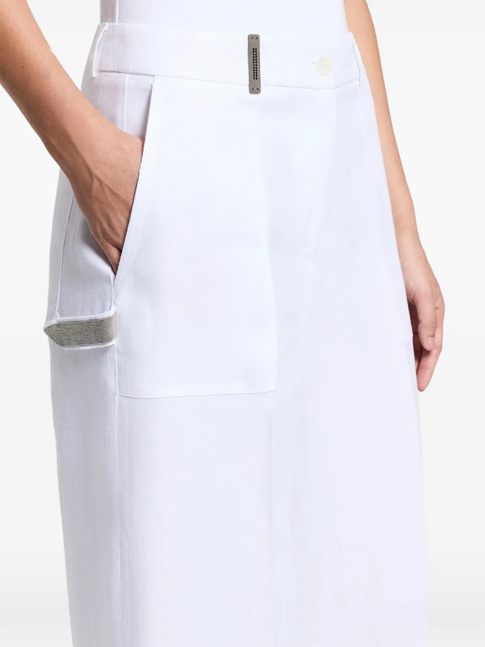 Patch-Pocket Palazzo Pants