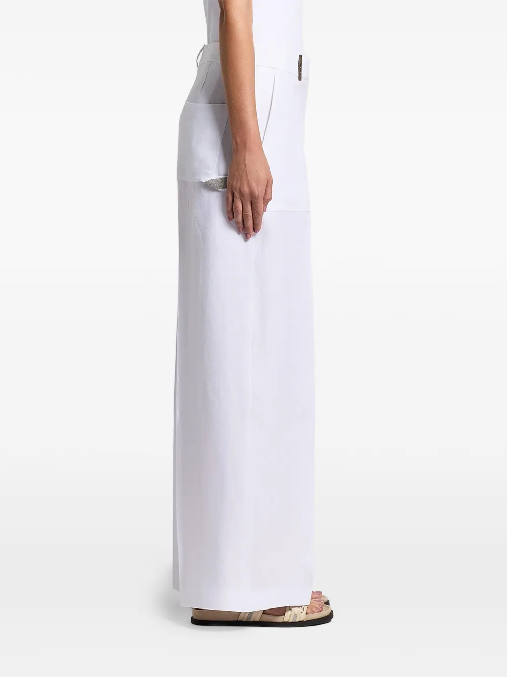Patch-Pocket Palazzo Pants