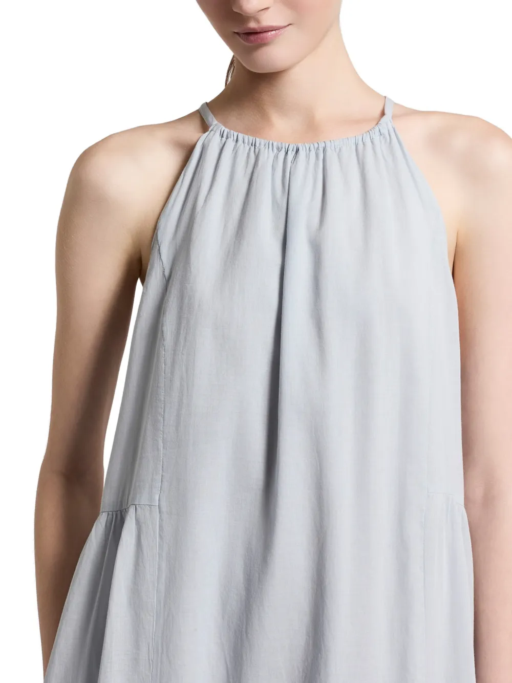 Peserico Midi-jurk met halternek en ruches Blauw