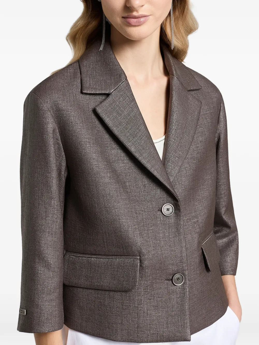  Peserico Cropped Jacket - Brown 
