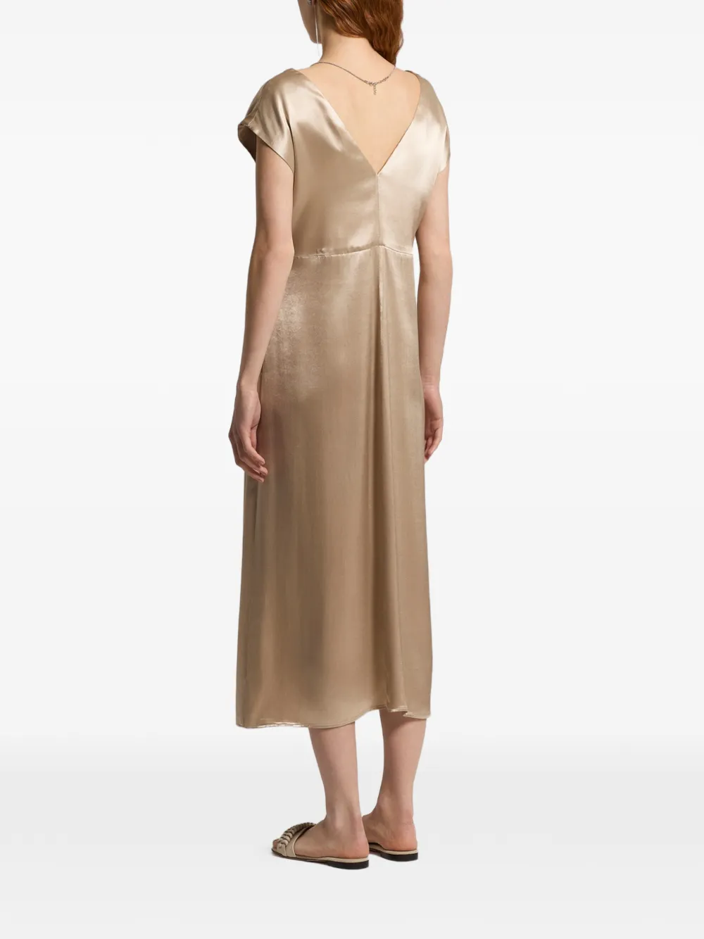 Peserico Midi-jurk met V-hals Beige