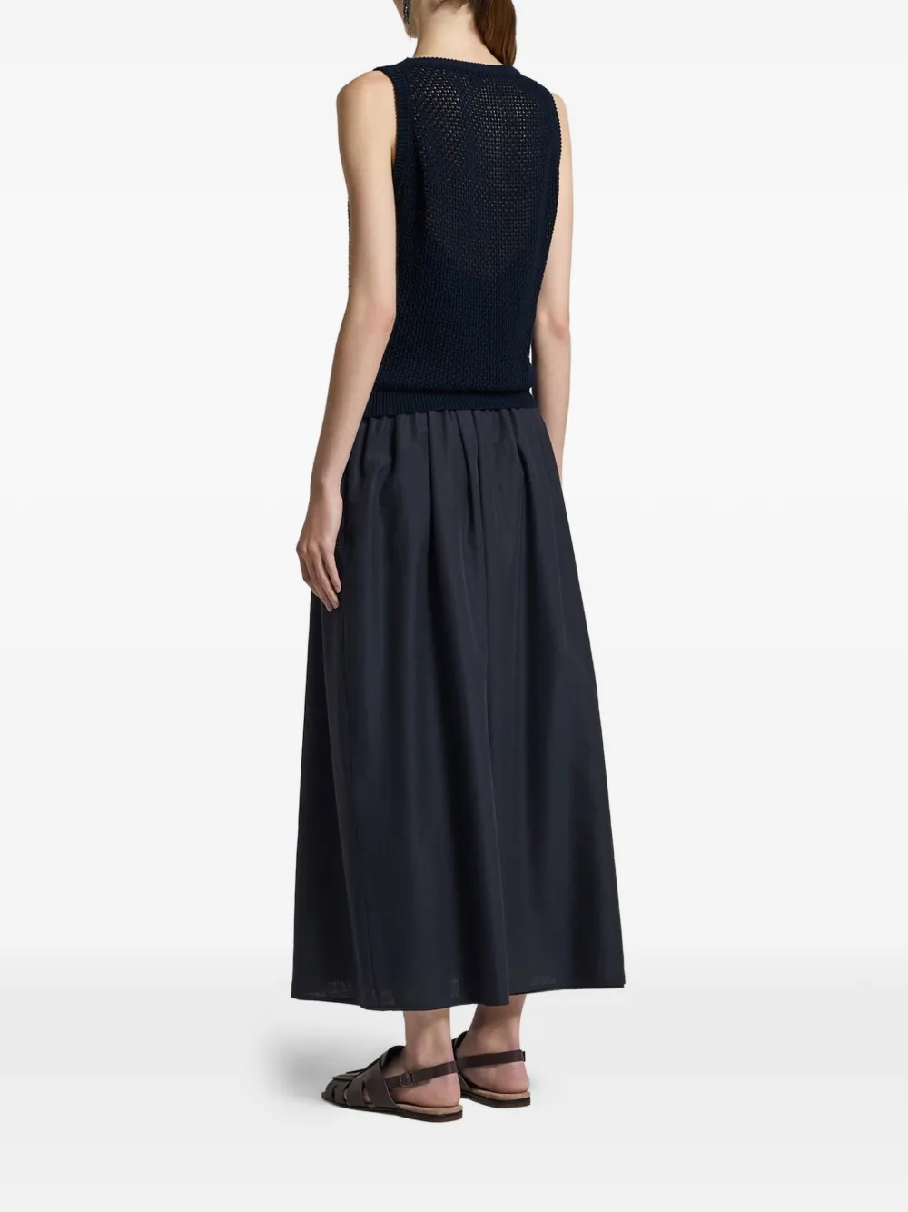 Peserico Opengebreide mouwloze maxi-jurk Blauw