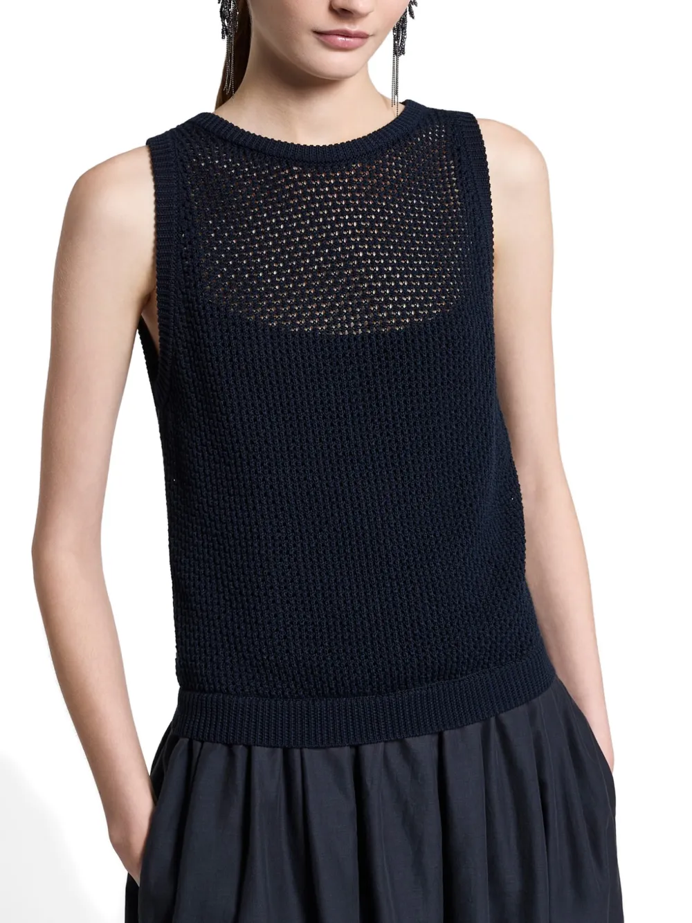Peserico Opengebreide mouwloze maxi-jurk Blauw