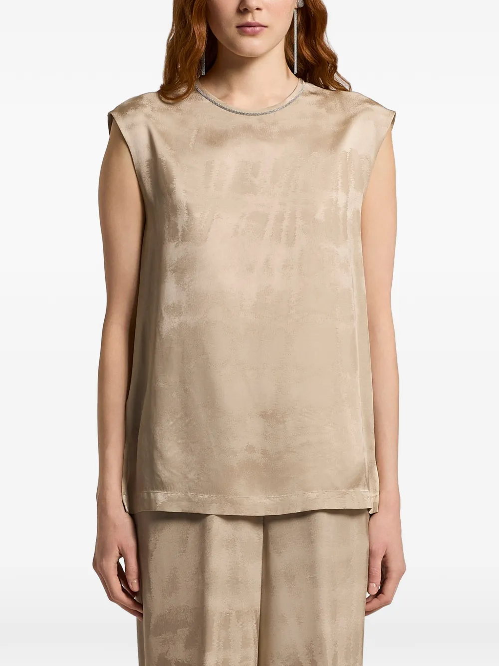 Peserico embellished sleeveless top - Toni neutri