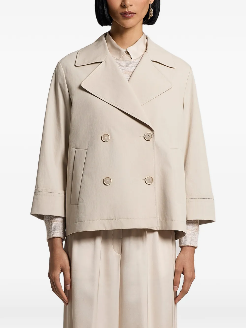 Peserico double-breasted jacket - Toni neutri