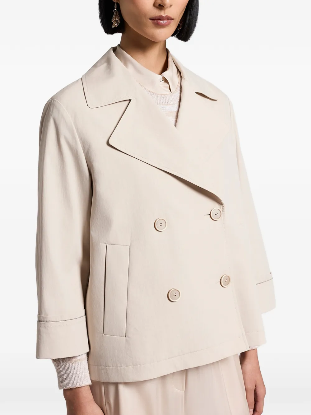  Peserico Double-breasted Jacket - Neutrals 