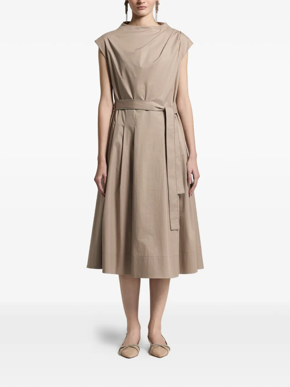Peserico belted midi dress - Toni neutri