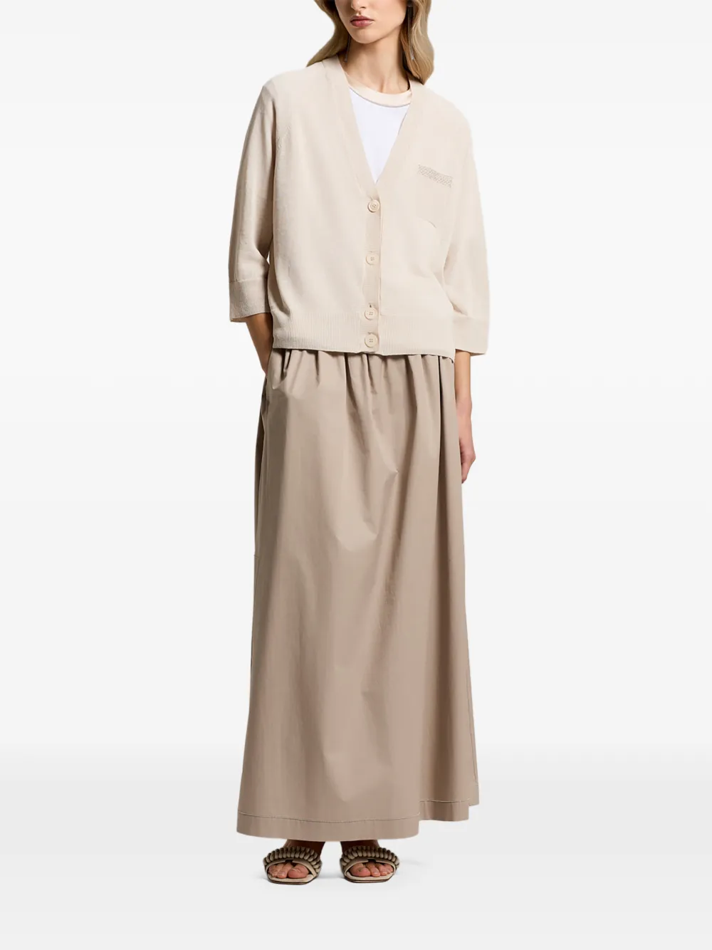 Button Raglan Sleeve Cardigan