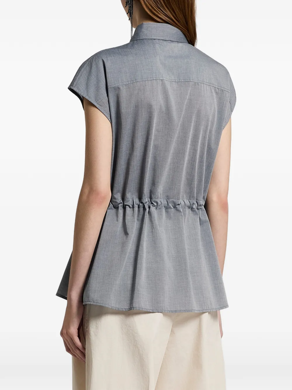 Peserico Blouse met trekkoord Blauw