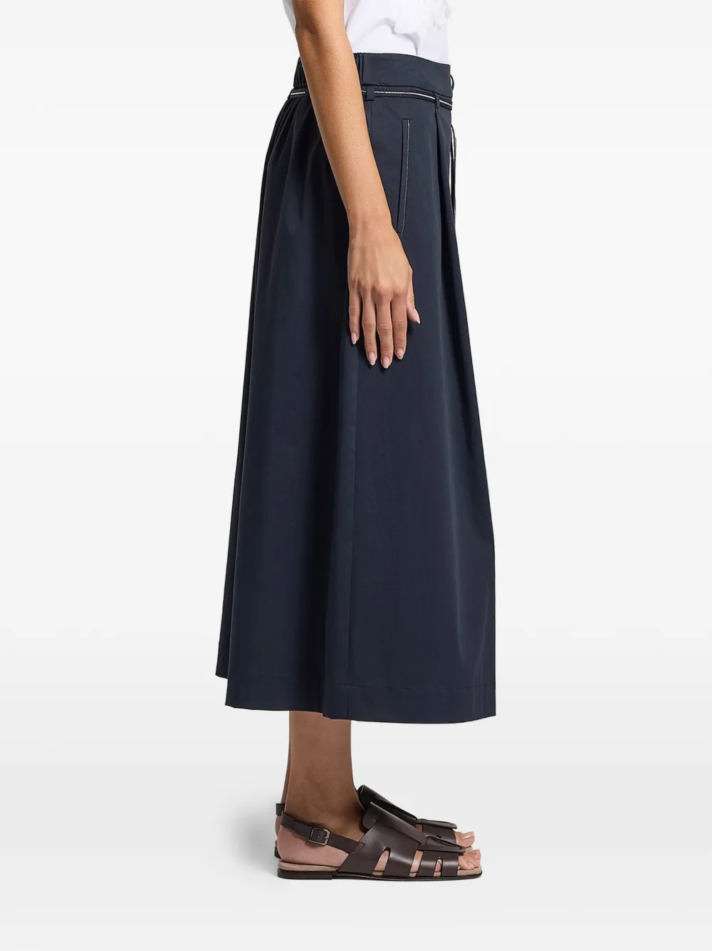  Peserico Tie-detail Midi Skirt - Blue 