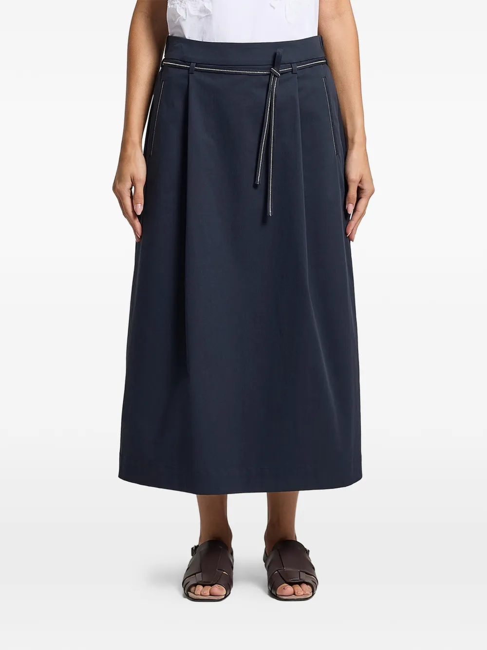 Peserico tie-detail midi skirt - Blu