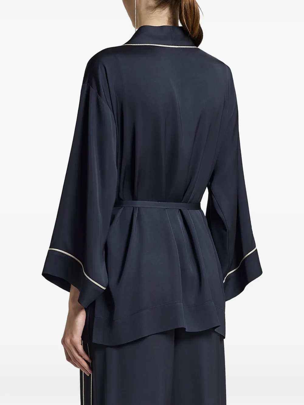 Peserico Top met ceintuur Blauw