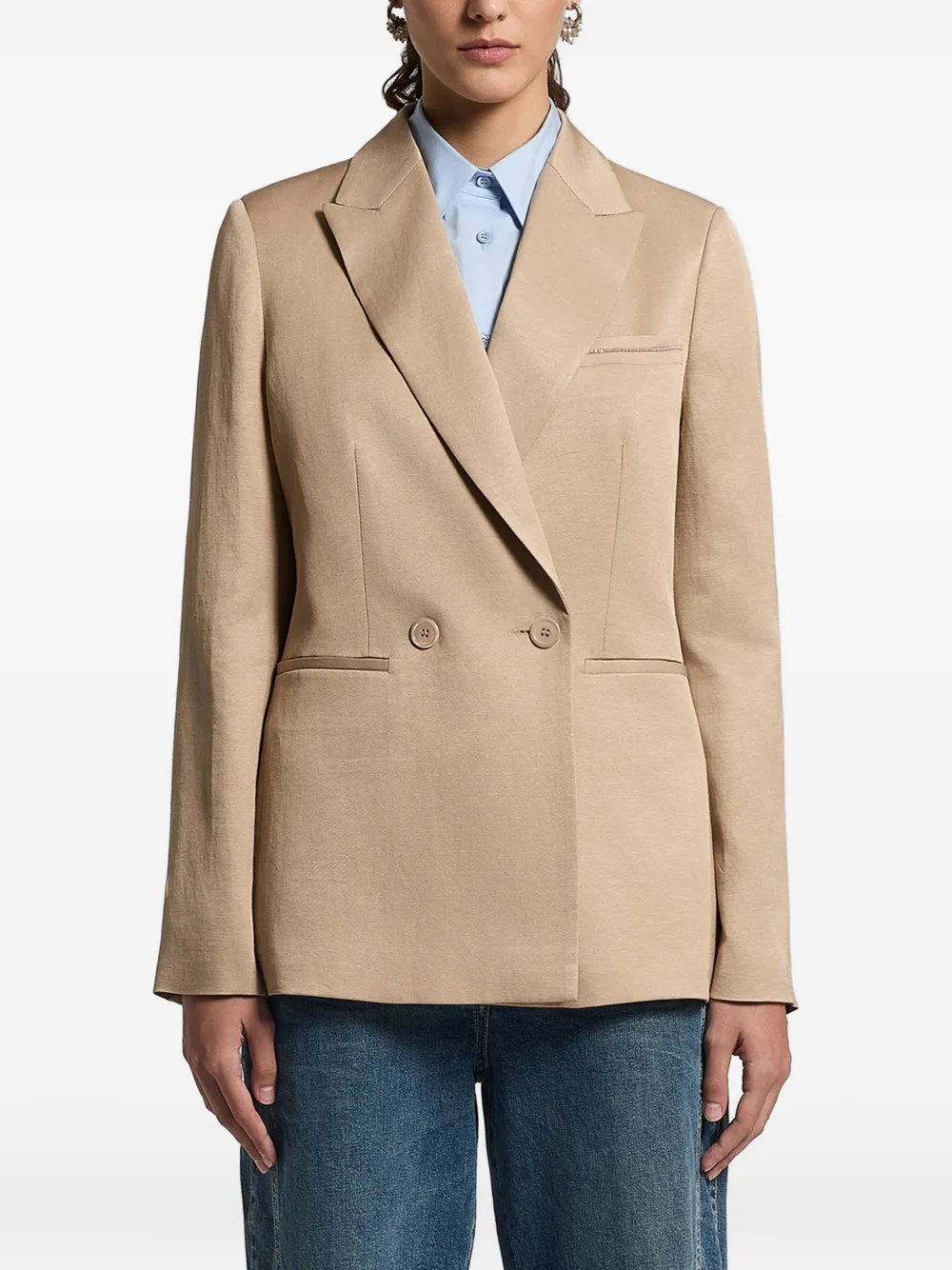 Peserico twill blazer - Nude