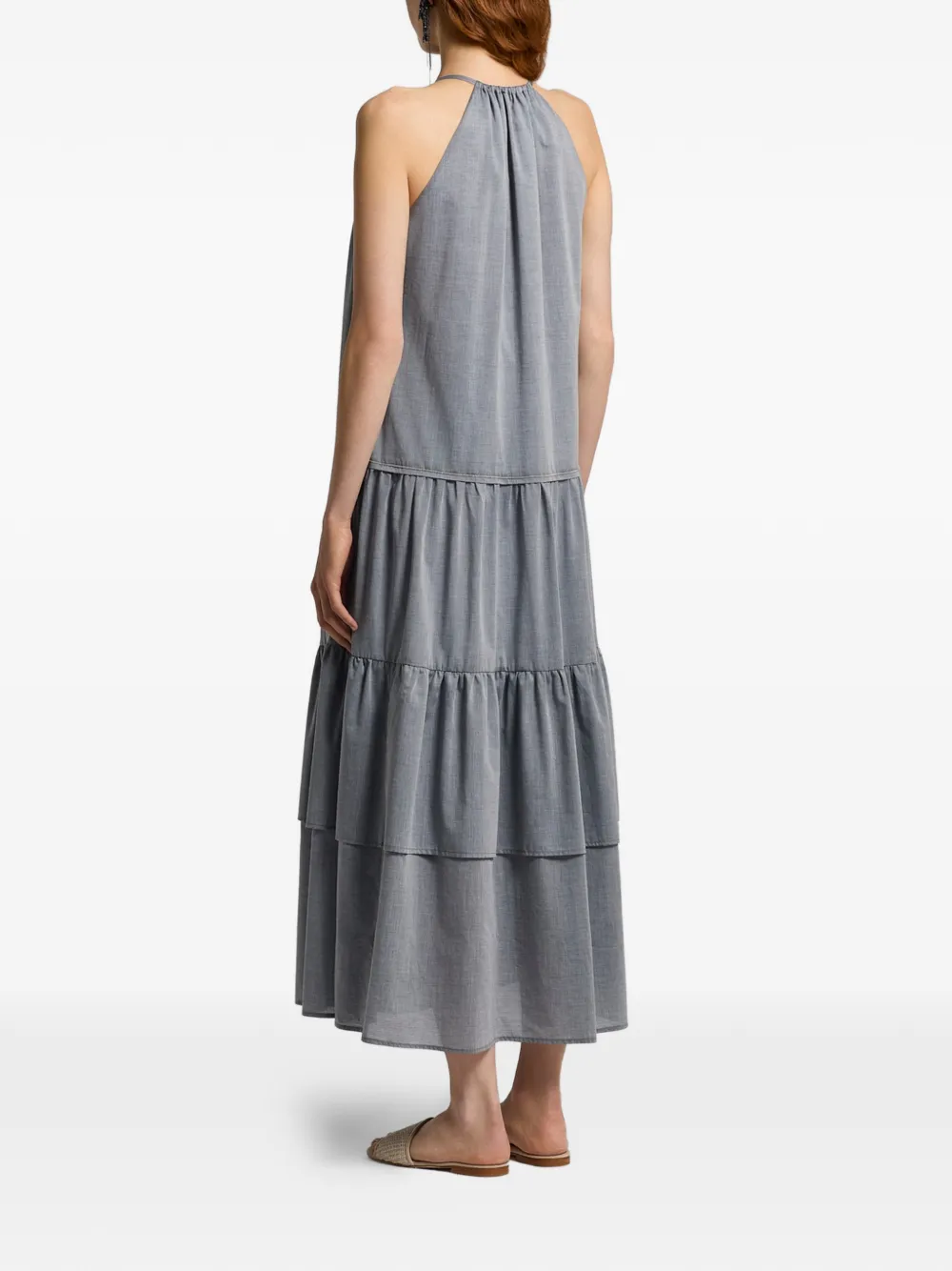 Peserico Maxi-jurk met gesmockt detail Blauw