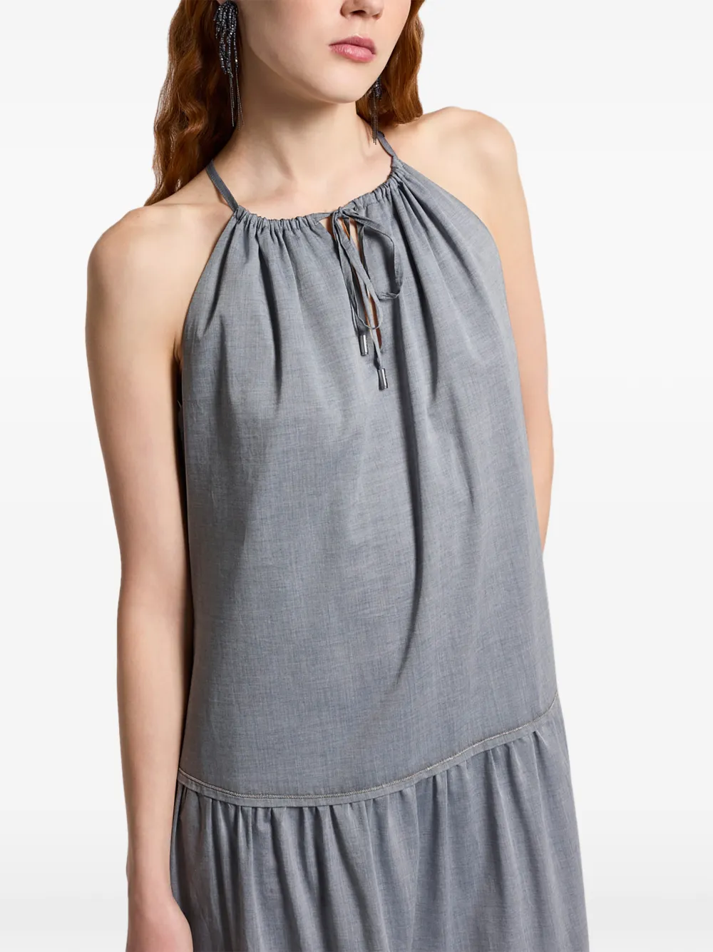 Peserico Maxi-jurk met gesmockt detail Blauw
