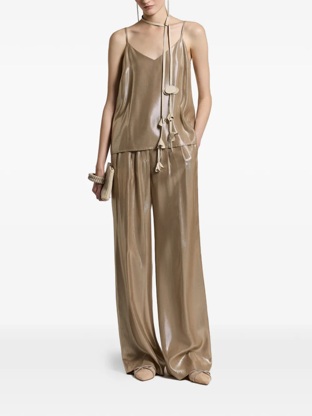  Peserico V-neck Sleeveless Top - Neutrals 