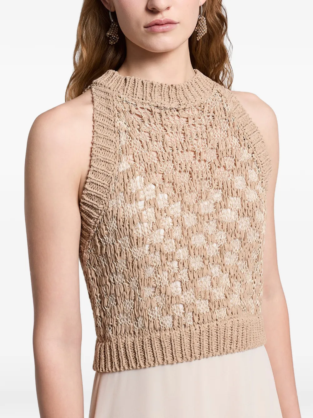 Peserico Gehaakte midi-jurk Beige