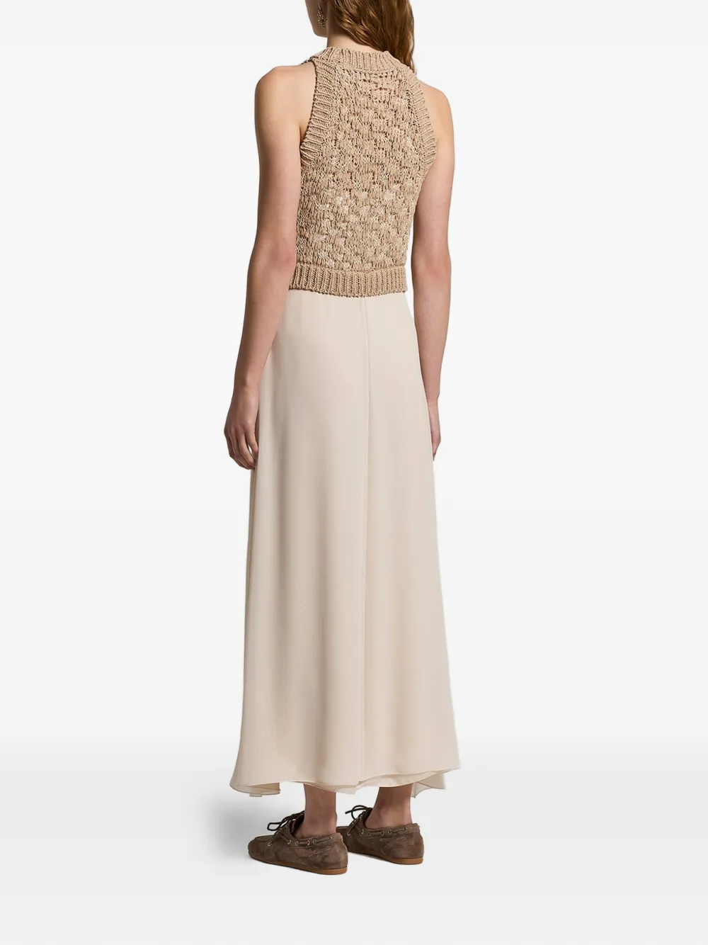 Peserico Gehaakte midi-jurk Beige