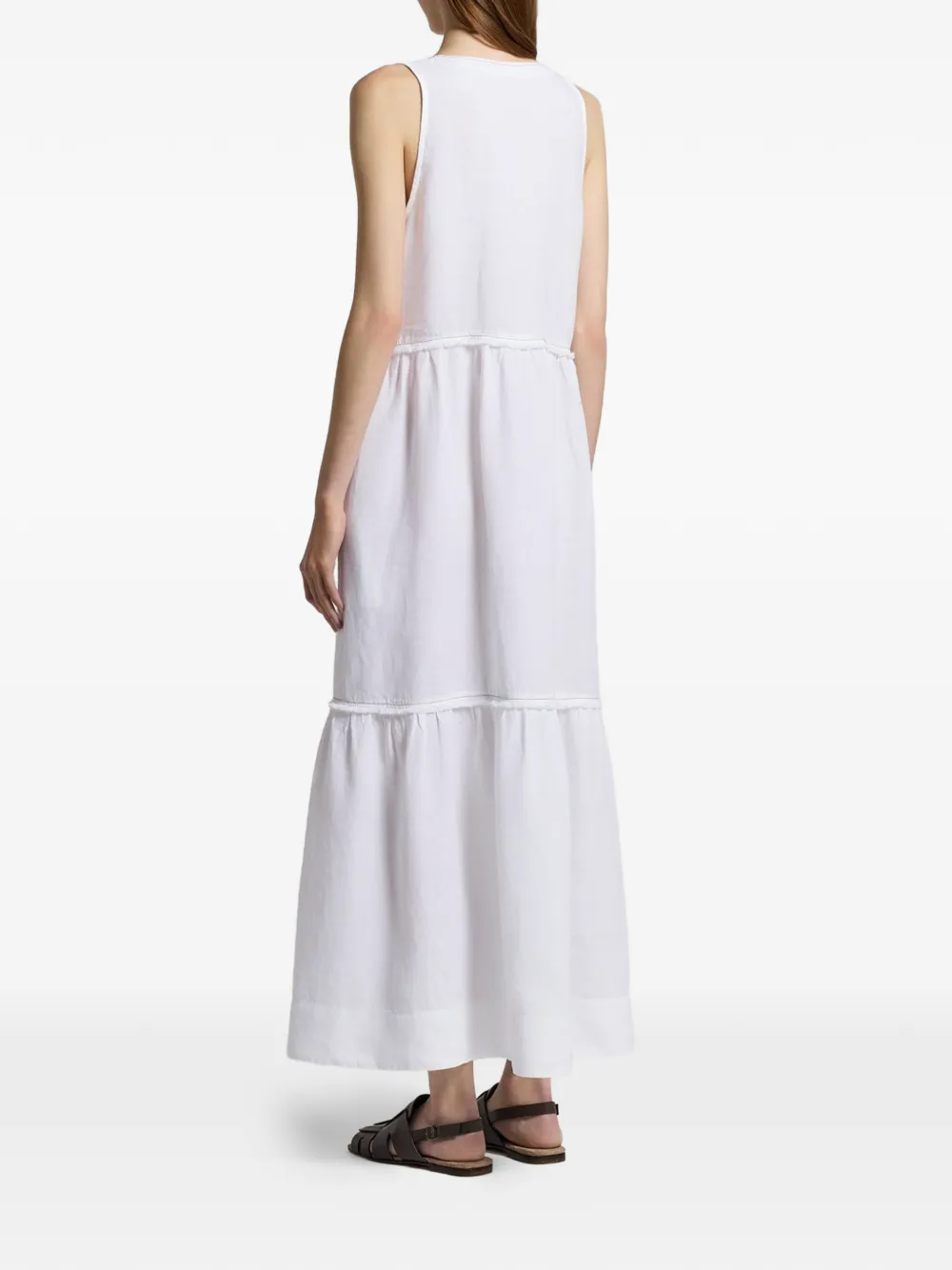 Peserico Gelaagde maxi-jurk Wit