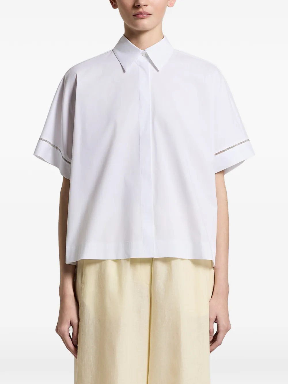 Peserico embellished short-sleeve shirt - Bianco