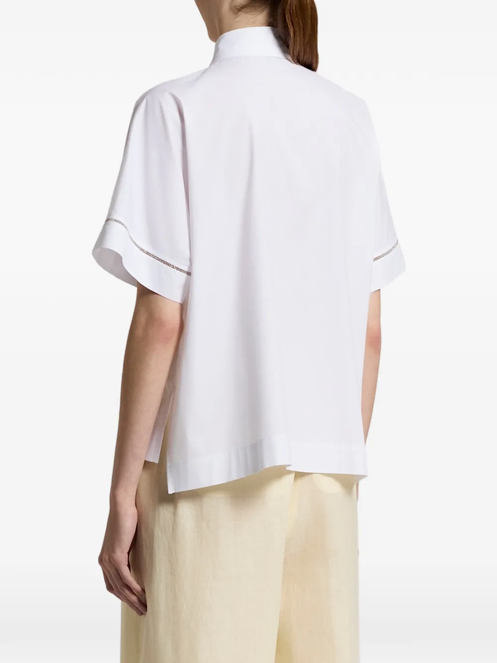  Peserico Embellished Short-sleeve Shirt - White 