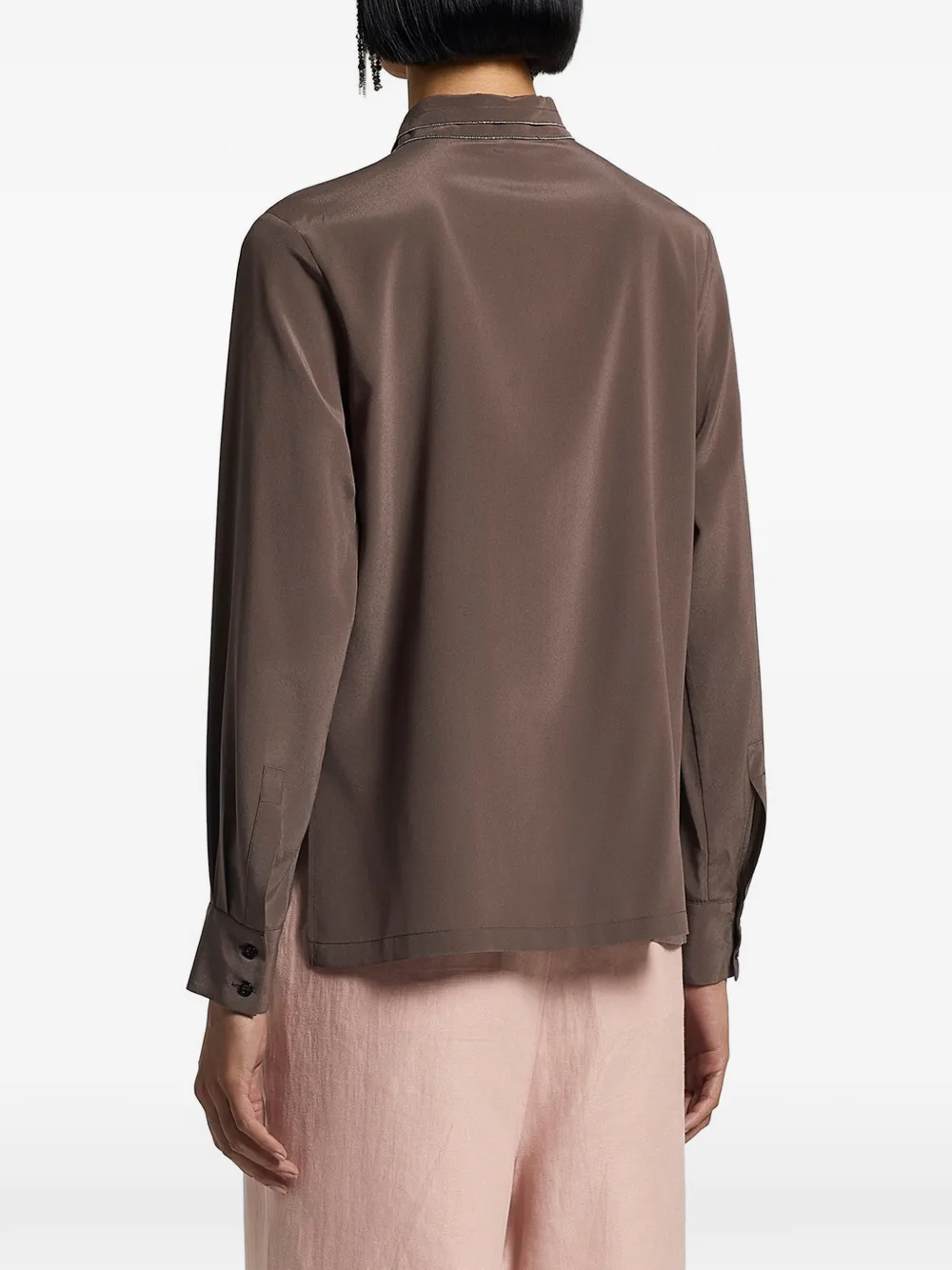  Peserico Buttoned Collared Shirt - Brown 
