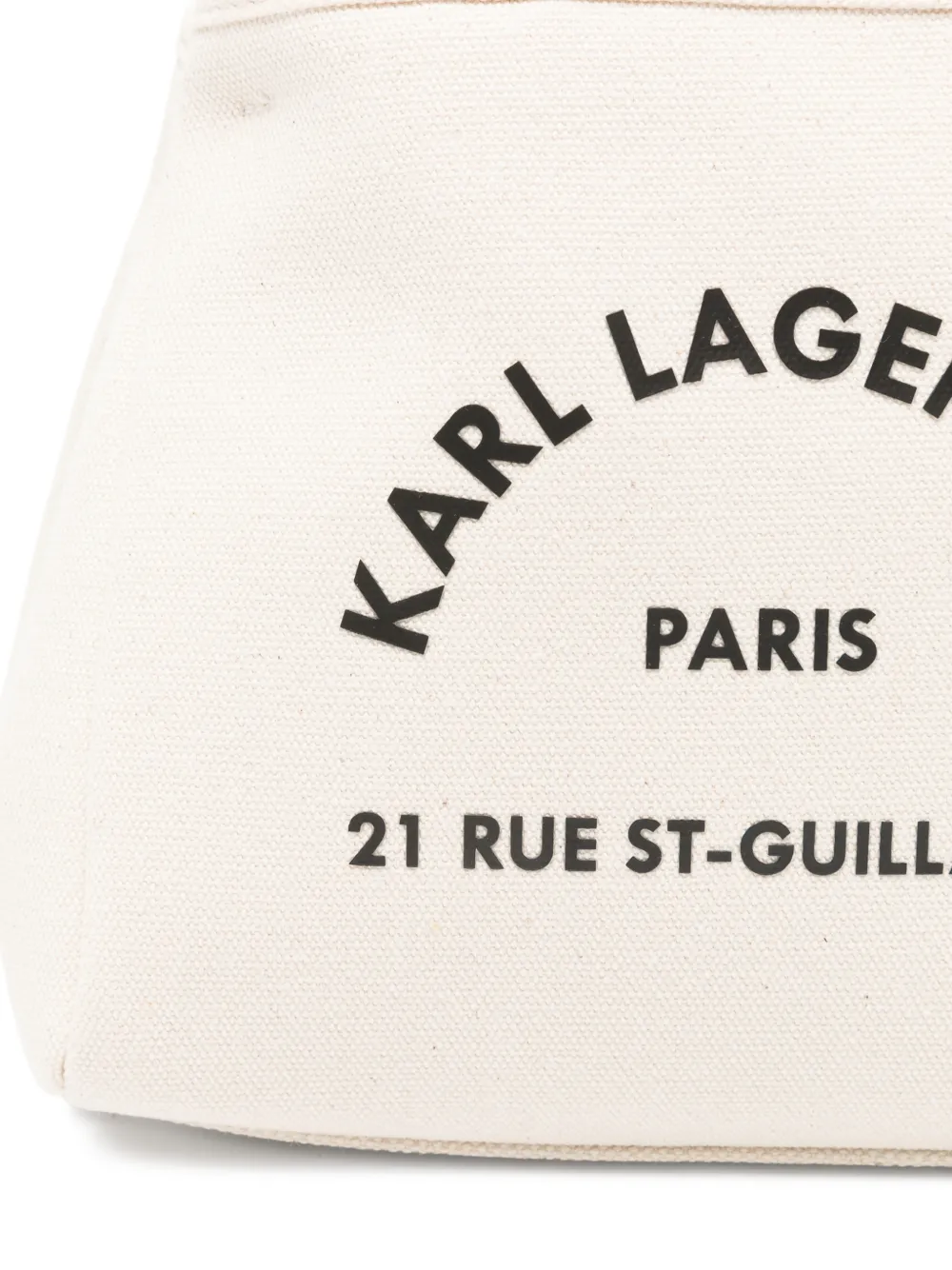 Karl Lagerfeld Kleine canvas shopper met logoprint Beige