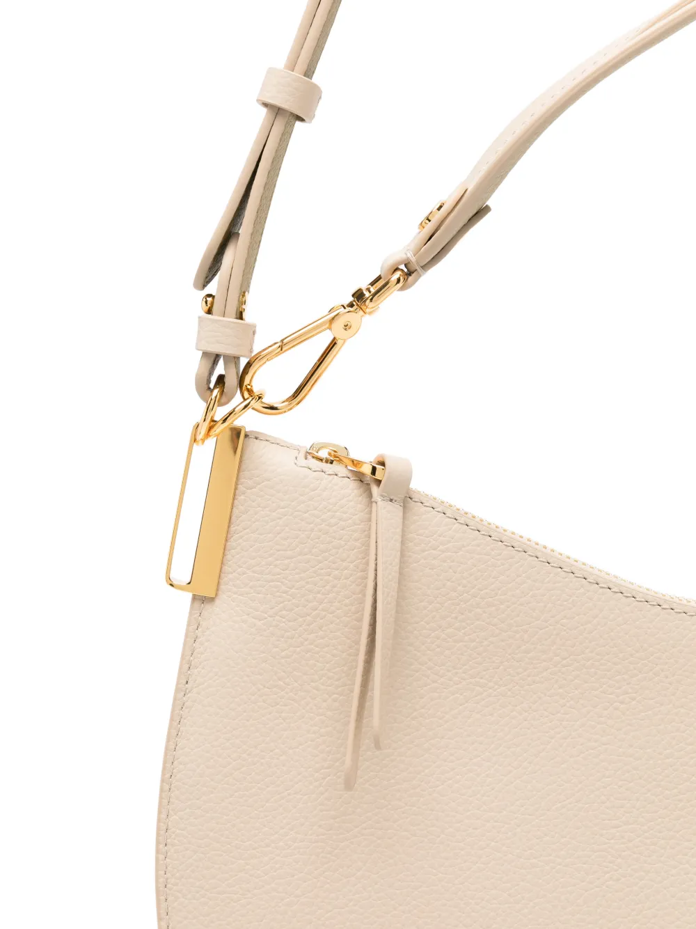 Coccinelle Grote Sunup leren shopper met rits Beige