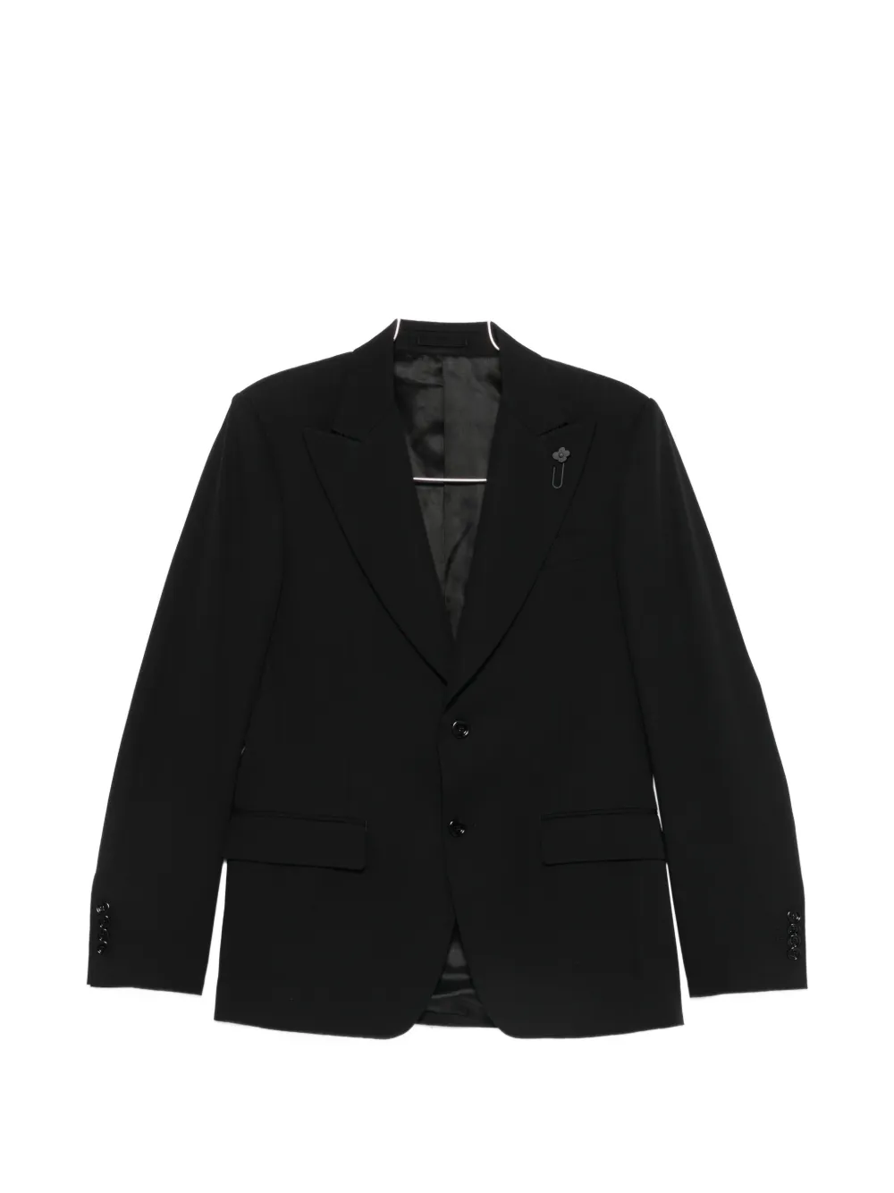 Lardini peak-lapel flower-pin blazer - Schwarz