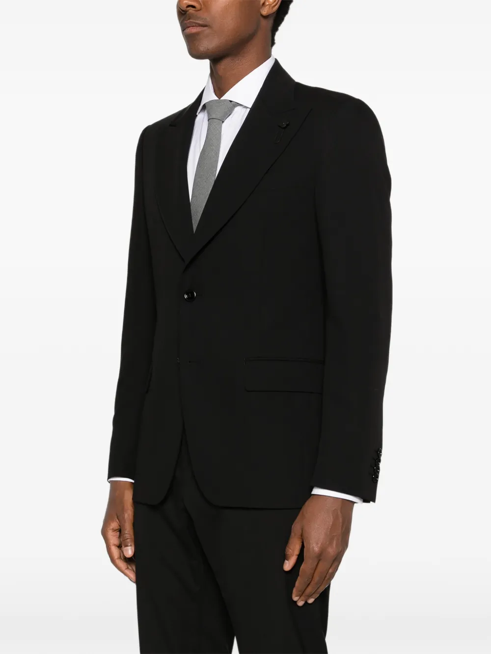 Lardini Blazer met puntige revers en bloemenprint Zwart