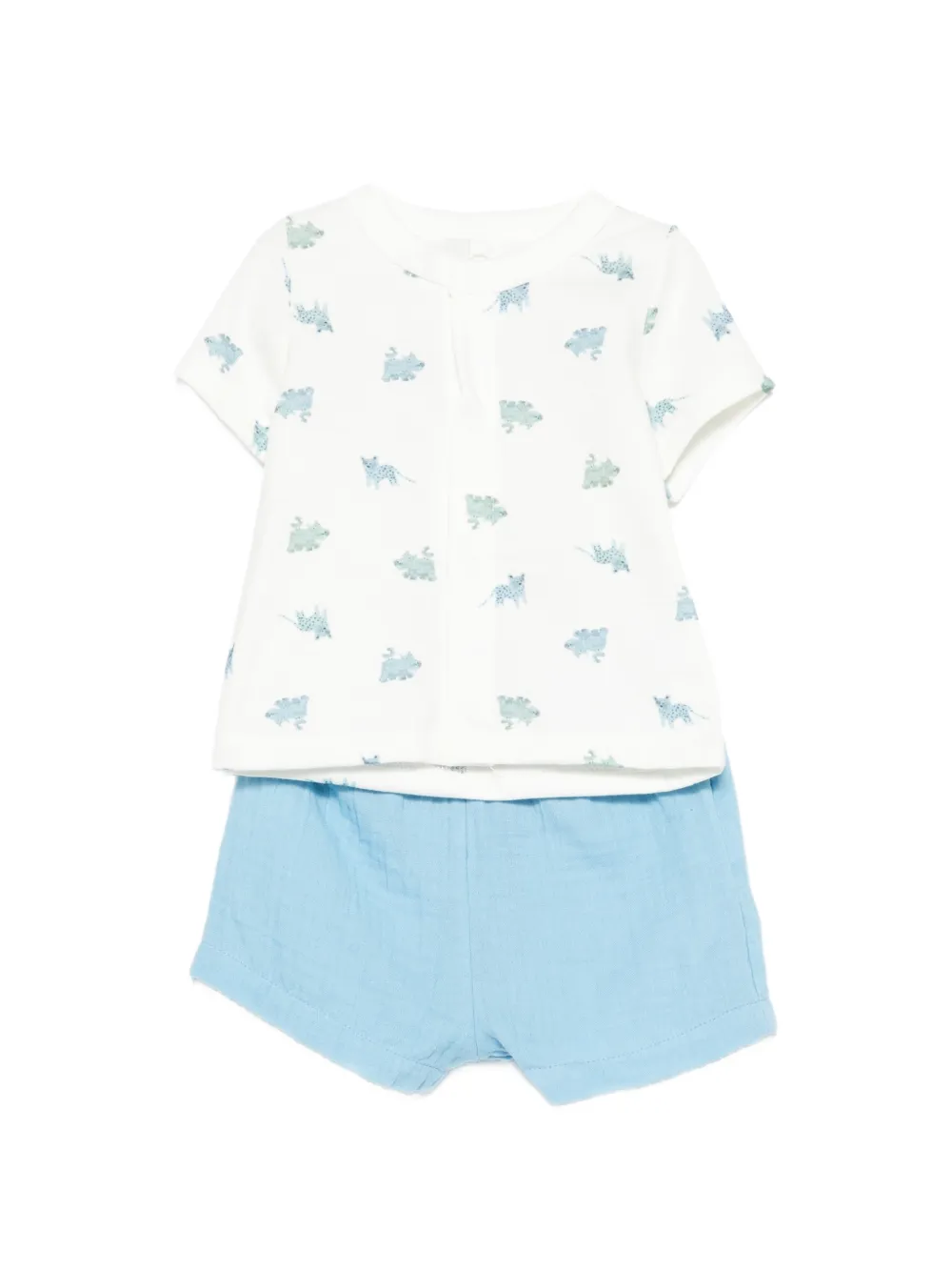 Petit Bateau animal-print shorts set (set of two) - Bianco