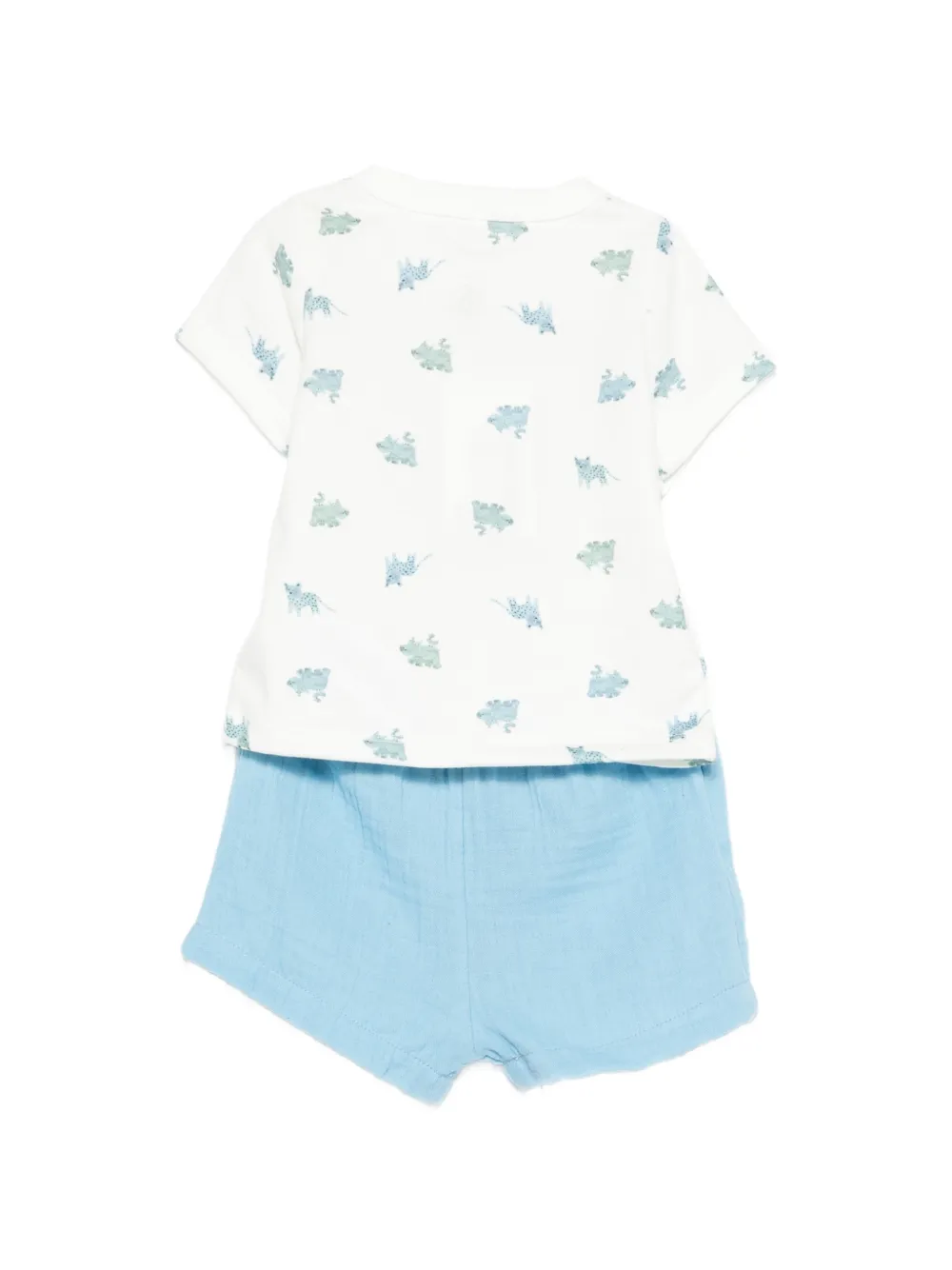 Petit Bateau Tweedelige shorts set met dierenprint Wit