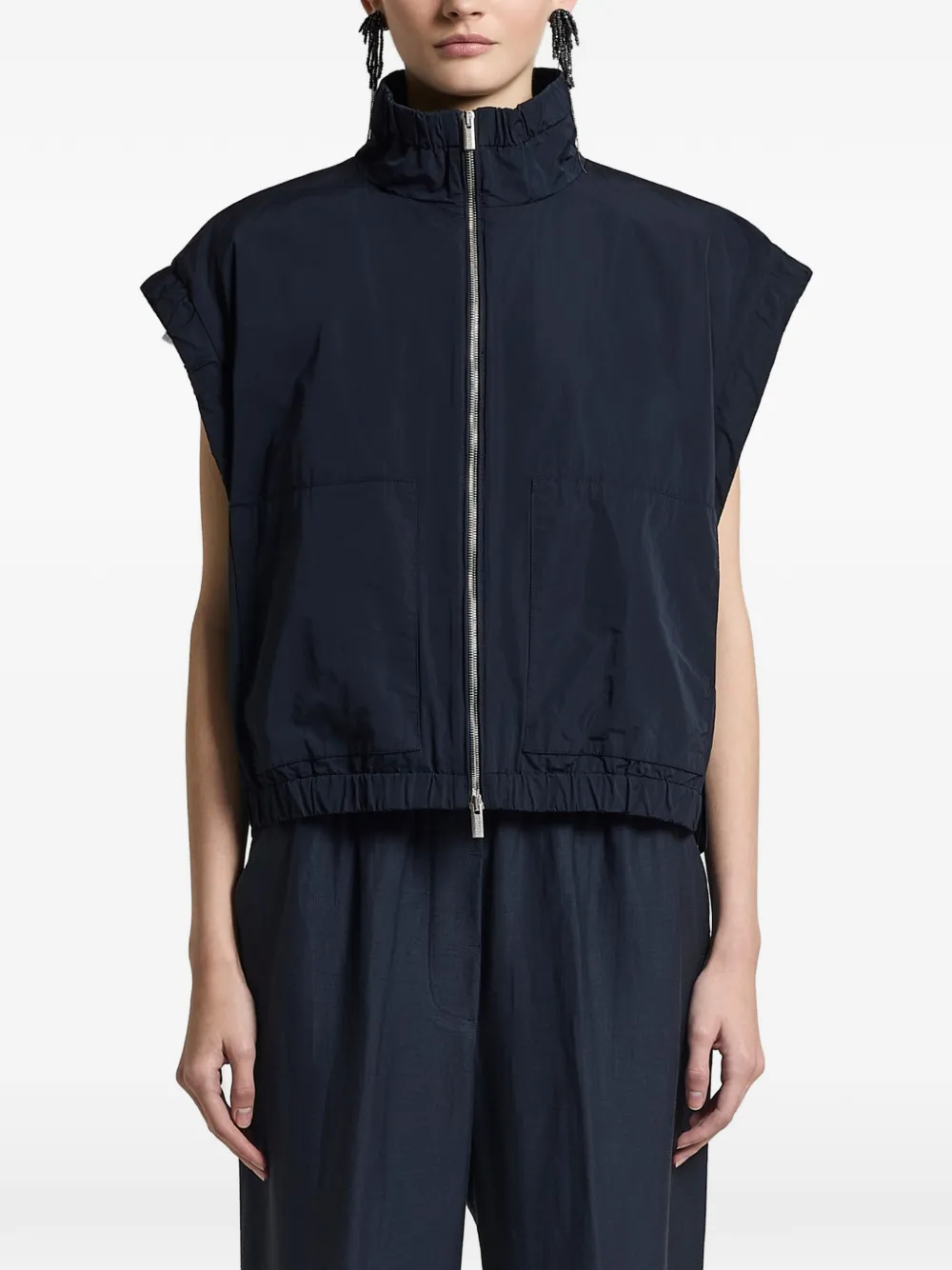 Peserico zip-up gilet - Blue