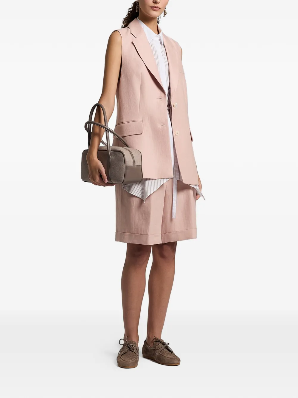 Peserico Buttoned Sleeveless Jacket - Pink 