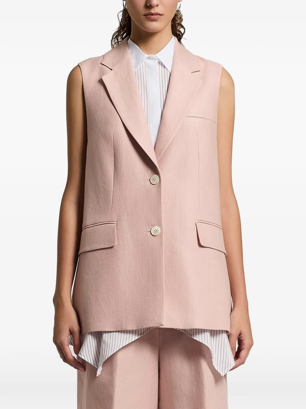 Peserico buttoned sleeveless jacket - Rosa